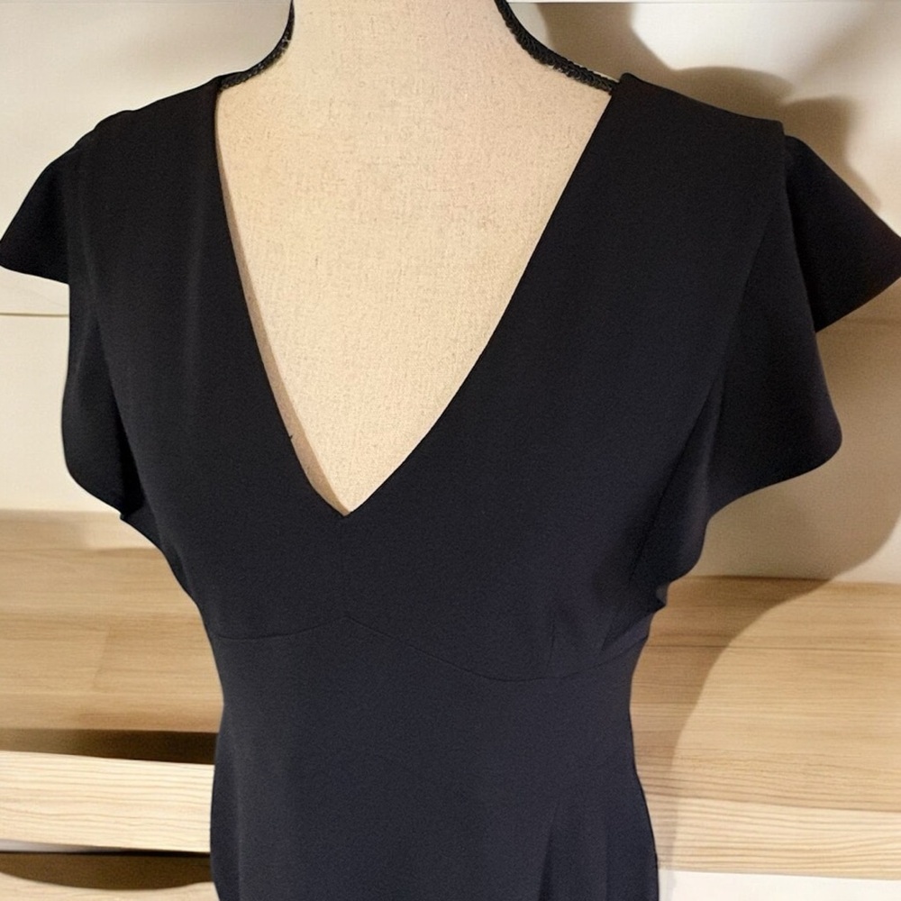 DKNY-NWT Size 12 Black A-Line, Flutter
Sleeve Sheath Dress Back Gold Zipper NEW! - Picture 7 of 13